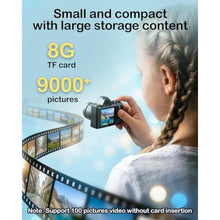 Load image into Gallery viewer, Mini Digital Camera, 1080P Portable Camera for Photography with 8GB SD Card, Key Card Clip Chain for Teenagers, Adult Beginners, BlackG_852
