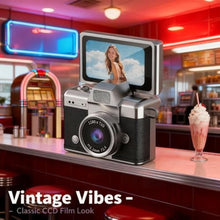 Load image into Gallery viewer, Mini Digital Camera Keychain with 1.47 in LCD Screen 1080P, 2026 New Mini Retro Camera, Retro Ccd Digital Camera with Lanyard, Built-in Flash, Include 64gb Tf Card for Travel Party (Black)_2197
