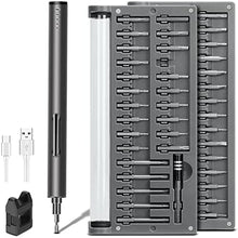 Load image into Gallery viewer, Mini Electric Screwdriver - 3.7V Small Cordless Precision Screwdriver Set - 55 Precision Bits &amp; LED Light &amp; Magnetic Mat - Repair Tool for Electronics Phone Watch Camera Laptop, Grey_1
