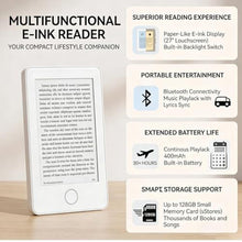 Load image into Gallery viewer, Mini Ereader, Small Ink Ebook Reader with 2.7 Inch Touchscreen, Portable Electronic Book Reader BT MP3 Player for Book Reading, Music Playback, Long Battery Life_1943
