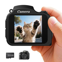 Load image into Gallery viewer, Mini Keychain Camera 4K 64MP Retro Mini Digital Camer Set with 32GB Card, Black_1
