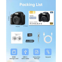 Load image into Gallery viewer, Mini Keychain Camera 4K 64MP Retro Mini Digital Camer Set with 32GB Card, Black_172
