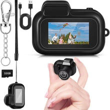 Load image into Gallery viewer, Mini Keychain Digital Camera 32GB, Portable HD Video Camera with Photo Capture, Tiny Pocket Camcorder with Keychain, Loop Recording &amp; Motion Detection, Rechargeable Small Camera for Travel &amp; Kids, Black_1

