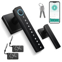 Load image into Gallery viewer, MINIA Keyless Entry Door Lock with Handle,Digital Door Knob,Smart Door Locks,Fingerprint Door Lock for Bedroom,Office and Hotel,Black Door Knobs_1
