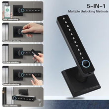 Load image into Gallery viewer, MINIA Keyless Entry Door Lock with Handle,Digital Door Knob,Smart Door Locks,Fingerprint Door Lock for Bedroom,Office and Hotel,Black Door Knobs_5677

