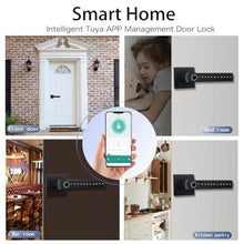 Load image into Gallery viewer, MINIA Keyless Entry Door Lock with Handle,Digital Door Knob,Smart Door Locks,Fingerprint Door Lock for Bedroom,Office and Hotel,Black Door Knobs_5678

