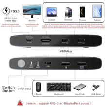 Load image into Gallery viewer, MINIX K1 USB C KVM Switch 1 Monitors 2 Computers, 4K@120Hz HDR, 100W PD 3.0, Dual USB-C Input KVM Switches, Share Keyboard &amp; Mouse, Aluminum Design, Compatible with Windows, Mac, Linux, Android, Gray_212
