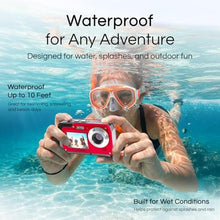 Load image into Gallery viewer, Minolta MN40WP 48MP Waterproof Digital Camera Dual LCD Screens, 2.7K QHD Video, 16x Digital Zoom, Anti-Shake, Face Detection, 10ft Waterproof (Red)_8643
