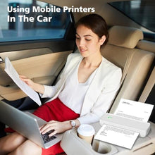 Load image into Gallery viewer, MinZhi Portable Thermal Printer,Wireless Supports 8.5" X 11"US Letter&amp;Legal,A4&amp;A5 Paper,Bluetooth Inkless Travel Compatible with Android iOS &amp; Laptop for Office Travel Home, White_6203
