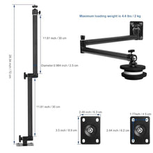 Load image into Gallery viewer, Mippko Articulating Camera Wall Mount with 1/4"-20 Threaded Compatible with DSLR/Security/Webcam/Action/LED Light/CCTV POV Camcorder Cameras,Adjustable Aluminium Alloy Arm Metal Base_3420

