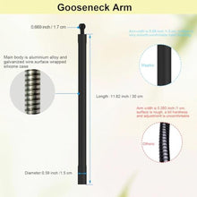 Load image into Gallery viewer, Mippko [Upgrade] Phone Holder Jaws Flex Clamp,11.8" Gooseneck Arm Aluminum Alloy Ball Head Mount for Desk/Table/Pole/Board,Compatible with 3.5~7.5" iPhone/HTC/LG/Nexus/Huawei/Smartphone, Black_3372
