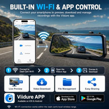 Load image into Gallery viewer, Mirror Dual Dash Camera for Car, Dashcam 4K Front 2.5K IMX335 Rear View/ADAS BSD LCA Wi-Fi&amp;APP WDR Night Vision G-Sensor Loop Recording Parking Monitor 64GB Card, Black_613

