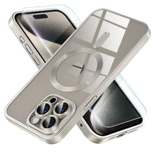 Load image into Gallery viewer, Misea Magnetic for iPhone 15 Pro Case [Never Yellowing] [Military Grade Drop Protection] Full Camera Lens Protector Soft Clear Phone Case for Women Girls, Titanium Natural, TitaniumNatural_1
