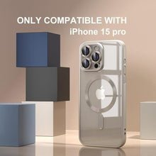 Load image into Gallery viewer, Misea Magnetic for iPhone 15 Pro Case [Never Yellowing] [Military Grade Drop Protection] Full Camera Lens Protector Soft Clear Phone Case for Women Girls, Titanium Natural, TitaniumNatural_8300
