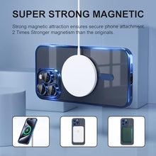 Load image into Gallery viewer, Misea Magnetic for iPhone 15 Pro Max Case with MagSafe [Never Yellowing] [Military Grade Drop Protection] Full Camera Lens Protector Plating Soft Clear Phone Case for Women Girls, Deep Blue, DeepBlue_7532
