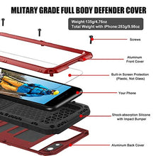 Load image into Gallery viewer, Mitywah Waterproof Case for iPhone SE 2020, Heavy Duty Military Grade Armor Metal Case, Full Body Protective Shockproof Dustproof Strong Rugged Thick Case for iPhone SE2, Red_8004
