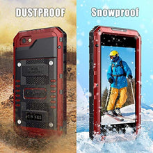 Load image into Gallery viewer, Mitywah Waterproof Case for iPhone SE 2020, Heavy Duty Military Grade Armor Metal Case, Full Body Protective Shockproof Dustproof Strong Rugged Thick Case for iPhone SE2, Red_8005
