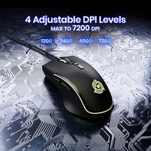 Load image into Gallery viewer, MKETech Electronics Wired Gaming Mouse - Computer Corded Mouse with 6 Programmable Buttons, Up to 7200 DPI Optical Sensor, RGB Lighting, for PC Laptop, Black (Cool Viper)_5982
