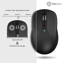 Load image into Gallery viewer, MKETech Electronics Wireless Computer Mouse - Full-Size 2.4G USB Receiver Mouse, 6 Buttons with Back/Forward, 3 DPI Levels, Lightweight, Ambidextrous Design, Black (MKE 410)_5998
