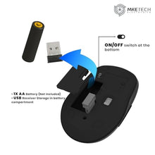 Load image into Gallery viewer, MKETech Electronics Wireless Computer Mouse - Full-Size 2.4G USB Receiver Mouse, 6 Buttons with Back/Forward, 3 DPI Levels, Lightweight, Ambidextrous Design, Black (MKE 410)_5999
