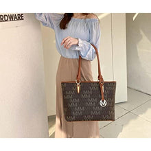 Load image into Gallery viewer, MKF Collection Tote Bag for Women, Shoulder Handbag &amp; Wristlet Pouch Purse Top Handle Vegan Leather 4Pcs Set Pocketbook Alexy Beige by Mia k_1496
