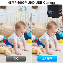 Load image into Gallery viewer, MMlove 8K USB Camera 48MP Webcam 4K 30FPS High Speed Autofocus Lightburn Camera with 70 Degree No Distortion Lens Industrial Security Wabcam for Skype/Zoom/FaceTime/Hangouts,PC/Laptop/Raspberry Pi, Black_6745
