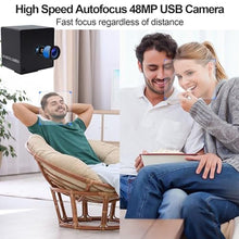 Load image into Gallery viewer, MMlove 8K USB Camera 48MP Webcam 4K 30FPS High Speed Autofocus Lightburn Camera with 70 Degree No Distortion Lens Industrial Security Wabcam for Skype/Zoom/FaceTime/Hangouts,PC/Laptop/Raspberry Pi, Black_6747
