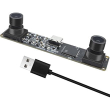 Load image into Gallery viewer, MMlove USB Stereo Camera Module 1200P 60FPS Global Shutter Synchronous Dual Lens 600P 120FPS High Speed 3D Webcam 94 Viewing Angle Lightburn Camera for VR Face Recognition,PC/Laptop/Raspberry Pi, Black_1
