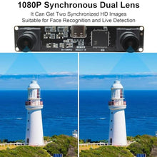 Load image into Gallery viewer, MMlove USB Stereo Camera Synchronous Dual Lens 1080P 60FPS Camera Module 4MP 3D Webcam 117 Wide Angle View Lightburn Webcam USB2.0 Plug &amp; Play for VR Face Recognition Streaming,PC/Laptop/Raspberry Pi, Black_6154
