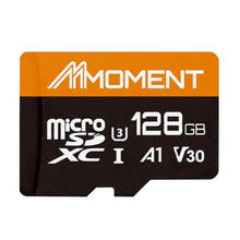 Load image into Gallery viewer, MMOMENT Micro SDXC Card, 128 GB, A1, UHS-I (U3), V30 Class 10 Compatible, 4K Ultra HD Compatible, Read Speed Up to 95 MB/s,Write Speed Up to 65 MB/s, SD Adapter Included, OrangeHighSpeedAUV_1
