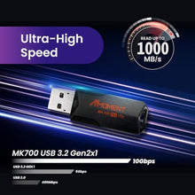 Load image into Gallery viewer, MMOMENT MK700 1TB USB 3.2 Gen2x1 Flash Drive, Read up to 600MB/s, Write up to 500MB/s,Thumb Drive, Black_4839
