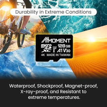 Load image into Gallery viewer, MMOMENT MM13 Jolly 128GB Micro SDXC Card, A1, UHS-I, U3, V30, Class 10 Compatible, Read Up to 100 MB/s,Write Up to 40 MB/s, SD Adapter Included, MMJAVGB_4527
