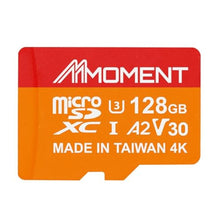 Load image into Gallery viewer, MMOMENT MM23 128GB Micro SDXC Card, A2, UHS-I, U3, V30, Class 10 Compatible, Read Up to 160 MB/s, Write Up to 100 MB/s, SD Adapter Included, MMAVGB_1
