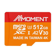 Load image into Gallery viewer, MMOMENT MM23 512GB Micro SDXC Card, A2, UHS-I, U3, V30, Class 10 Compatible, Read Up to 160 MB/s,Write Up to 120 MB/s, SD Adapter Included, MMAVGB_1
