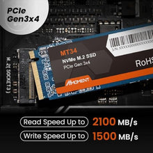 Load image into Gallery viewer, MMOMENT MT34 512GB SSD PCIe Gen3X4 NVMe M.2 2280 Internal Solid State Drive, Read up to 2000MB/s, Write up to 1500MB/s, for Laptop and PC Desktop, GenMT_4809
