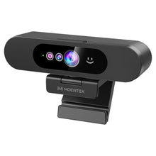 Load image into Gallery viewer, MOERTEK 1080P Webcam with Window Hello, Noise-reducing Mic, Plug &amp; Play, 90 Wide Angle, Built-in Privacy Cover, 360 Rotation &amp; 90 Tilt, Perfect for Zoom, Google Meet, Microsoft Teams, Black_1
