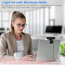 Load image into Gallery viewer, MOERTEK 1080P Webcam with Window Hello, Noise-reducing Mic, Plug &amp; Play, 90 Wide Angle, Built-in Privacy Cover, 360 Rotation &amp; 90 Tilt, Perfect for Zoom, Google Meet, Microsoft Teams, Black_4304
