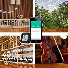 Load image into Gallery viewer, MOES Smart Temperature Humidity Monitor with IR Remote Control, Tuya WiFi Temperature Humidity Sensor with LCD Display for Home House Greenhouse Home Pet Garage, Compatible with Alexa, Black_8540
