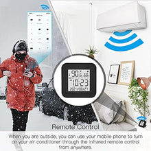 Load image into Gallery viewer, MOES Smart Temperature Humidity Monitor with IR Remote Control, Tuya WiFi Temperature Humidity Sensor with LCD Display for Home House Greenhouse Home Pet Garage, Compatible with Alexa, Black_8541
