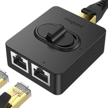 Load image into Gallery viewer, MOGOOD 2 Port Ethernet Switch,RJ45 Splitter 1 to 2,Gigabit Network Splitter, Black_1
