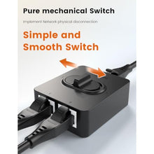 Load image into Gallery viewer, MOGOOD 2 Port Ethernet Switch,RJ45 Splitter 1 to 2,Gigabit Network Splitter, Black_616
