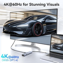 Load image into Gallery viewer, MOKiN 10Gbps USB C Hub Ethernet, 7 in 1 USB C Adapter for MacBook Pro/Air with 4K@60HZ HDMI, 3*USB-C 10Gbps Data, RJ45, USB 2.0, 100W PD, USB C Dongle for MacBook Pro/Air/Dell/HP/Thinkpad/Lenovo., Gray_1174
