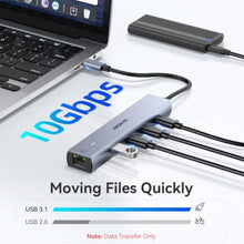 Load image into Gallery viewer, MOKiN 10Gbps USB C Hub Ethernet, 7 in 1 USB C Adapter for MacBook Pro/Air with 4K@60HZ HDMI, 3*USB-C 10Gbps Data, RJ45, USB 2.0, 100W PD, USB C Dongle for MacBook Pro/Air/Dell/HP/Thinkpad/Lenovo., Gray_1176
