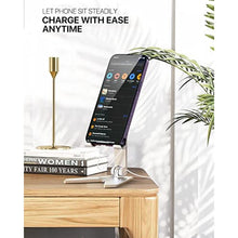 Load image into Gallery viewer, MoKo Tablet/Phone Stand, Adjustable&amp;Foldable Aluminum Desk Phone Stand for iPhone/Tablet 4-11", Fit with iPhone 14 Pro Max/14, iPad Air 4/Mini 6 2021, iPad Pro 11 2022, iPad 10.2 10th, Silver_661
