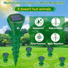 Load image into Gallery viewer, Mole Repellent Solar Powered Ultrasonic,Deer Repellent Devices,Gopher Trap Groundhog Repeller,Sonic Spikes Get Rid of All Pests Vole, Chipmunk,Cat,Skunk,Snake,Mole Trap for Lawn, Garden Yard (4P)_82
