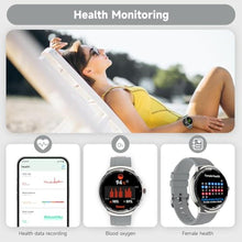 Load image into Gallery viewer, MOLOURK Smart Watches for Men Women, Waterproof Fitness Tracker, 1.43'' AMOLED Touchscreen Smartwatch for Android &amp; iPhone, 150+ Sports Modes, Heart Rate/SpO2/Stress/Sleep Monitor, 2 Bands, Silver_1801
