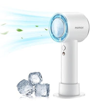 Load image into Gallery viewer, MOMAX Portable Handheld Fan, Speed(1-100) Adjustable Mini Fan, 3000mAh Battery Rechargeable Personal Fan, Digital Display, Gifts for Women Men Travel, Camping, Outdoor, White_1
