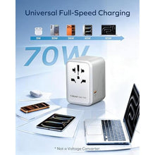 Load image into Gallery viewer, MOMAX Universal Travel Adapter 70W GaN, 3 USB-C PD &amp; 2 USB-A QC, International Power Adapter Outlet, 6-in-1 Wall Charger for Laptop, Phone, European Travel Plug Adapter for UK/US/AUS/JP_2247
