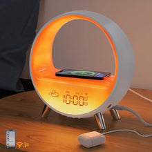 Load image into Gallery viewer, MOMILLA Sunrise Alarm Clock with Wireless Charging &amp; Bluetooth Speaker, Compatible with Airpods/iPhone, Smart APP Control, Sound Machine, Night Light Bedrooms, Alarm Clocks for Heavy Sleepers Adults, White_1
