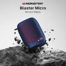 Load image into Gallery viewer, Monster Blaster Micro Wearable Bluetooth Speaker, Clip-On Wireless Small Portable Speaker with Built-in Mic (Non-Magnetic), IPX7 Waterproof, TWS, Hands-Free Music/Calls for Work/Cycling/Running, Blue_7149
